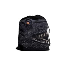 Trex Dinosaur Head Dark Poster Drawstring Pouch (medium) by dflcprintsclothing