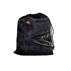 Trex Dinosaur Head Dark Poster Drawstring Pouch (large) by dflcprintsclothing