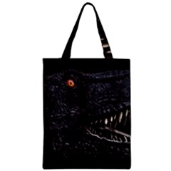 Trex Dinosaur Head Dark Poster Zipper Classic Tote Bag by dflcprintsclothing