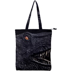 Trex Dinosaur Head Dark Poster Double Zip Up Tote Bag by dflcprintsclothing