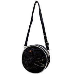 Trex Dinosaur Head Dark Poster Crossbody Circle Bag