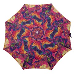 Colorful Boho Abstract Art Straight Umbrellas by SpinnyChairDesigns