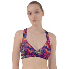 Colorful Boho Abstract Art Sweetheart Sports Bra by SpinnyChairDesigns