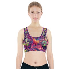 Colorful Boho Abstract Art Sports Bra With Pocket by SpinnyChairDesigns