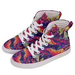 Colorful Boho Abstract Art Women s Hi-top Skate Sneakers by SpinnyChairDesigns