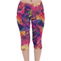 Colorful Boho Abstract Art Velvet Capri Leggings  View1