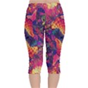 Colorful Boho Abstract Art Velvet Capri Leggings  View2