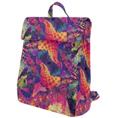 Colorful Boho Abstract Art Flap Top Backpack by SpinnyChairDesigns