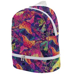 Colorful Boho Abstract Art Zip Bottom Backpack by SpinnyChairDesigns