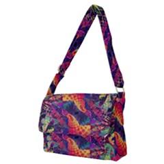 Colorful Boho Abstract Art Full Print Messenger Bag (m) by SpinnyChairDesigns