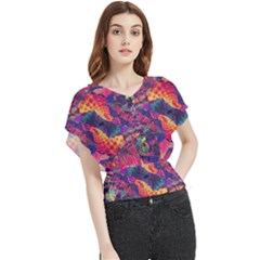 Colorful Boho Abstract Art Butterfly Chiffon Blouse