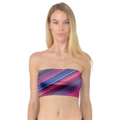 Boho Pink Blue Stripes Bandeau Top by SpinnyChairDesigns