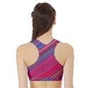 Boho Pink Blue Stripes Sports Bra with Border View2