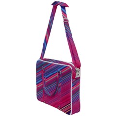 Boho Pink Blue Stripes Cross Body Office Bag by SpinnyChairDesigns