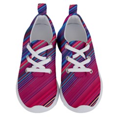 Boho Pink Blue Stripes Running Shoes by SpinnyChairDesigns