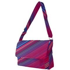 Boho Pink Blue Stripes Full Print Messenger Bag (s) by SpinnyChairDesigns