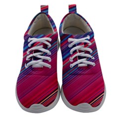 Boho Pink Blue Stripes Athletic Shoes by SpinnyChairDesigns