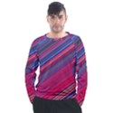 Boho Pink Blue Stripes Men s Long Sleeve Raglan Tee View1