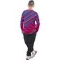 Boho Pink Blue Stripes Men s Long Sleeve Raglan Tee View2