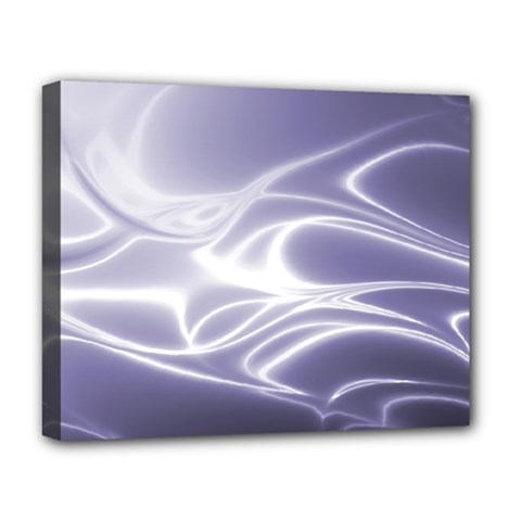 Violet Glowing Swirls Deluxe Canvas 20  X 16  (stretched) by SpinnyChairDesigns