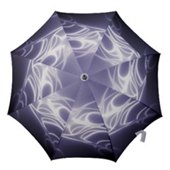 Violet Glowing Swirls Hook Handle Umbrellas (large) by SpinnyChairDesigns