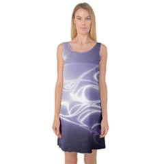 Violet Glowing Swirls Sleeveless Satin Nightdress by SpinnyChairDesigns