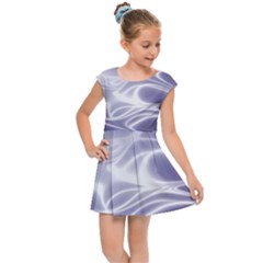 Violet Glowing Swirls Kids  Cap Sleeve Dress by SpinnyChairDesigns