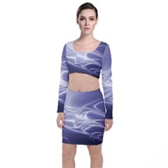 Violet Glowing Swirls Top And Skirt Sets by SpinnyChairDesigns