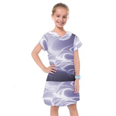 Violet Glowing Swirls Kids  Drop Waist Dress by SpinnyChairDesigns