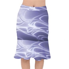 Violet Glowing Swirls Short Mermaid Skirt by SpinnyChairDesigns