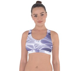 Violet Glowing Swirls Cross String Back Sports Bra by SpinnyChairDesigns