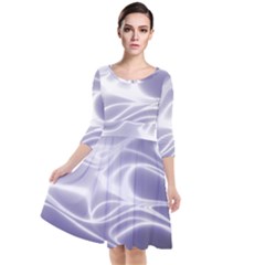 Violet Glowing Swirls Quarter Sleeve Waist Band Dress by SpinnyChairDesigns