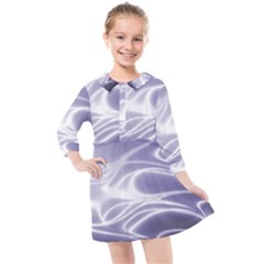 Violet Glowing Swirls Kids  Quarter Sleeve Shirt Dress by SpinnyChairDesigns