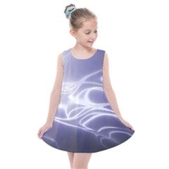 Violet Glowing Swirls Kids  Summer Dress by SpinnyChairDesigns