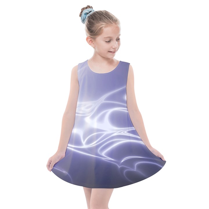 Violet Glowing Swirls Kids  Summer Dress