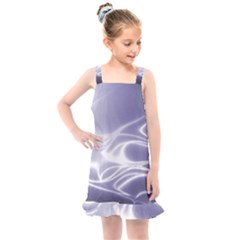 Violet Glowing Swirls Kids  Overall Dress by SpinnyChairDesigns