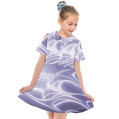 Violet Glowing Swirls Kids  Short Sleeve Shirt Dress by SpinnyChairDesigns