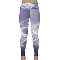 Violet Glowing Swirls Lightweight Velour Classic Yoga Leggings by SpinnyChairDesigns