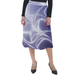 Violet Glowing Swirls Classic Velour Midi Skirt  by SpinnyChairDesigns