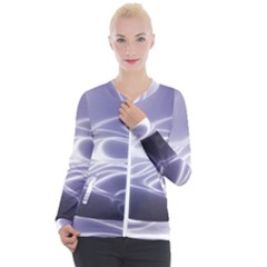 Violet Glowing Swirls Casual Zip Up Jacket by SpinnyChairDesigns