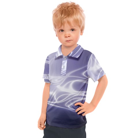 Violet Glowing Swirls Kids  Polo Tee by SpinnyChairDesigns