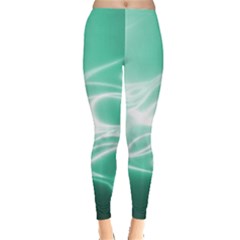 Biscay Green Glow Leggings  by SpinnyChairDesigns