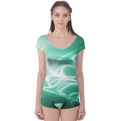 Biscay Green Glow Boyleg Leotard  by SpinnyChairDesigns