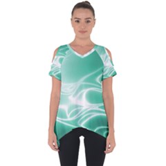 Biscay Green Glow Cut Out Side Drop Tee by SpinnyChairDesigns