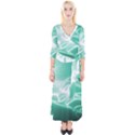 Biscay Green Glow Quarter Sleeve Wrap Maxi Dress View1