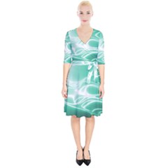 Biscay Green Glow Wrap Up Cocktail Dress by SpinnyChairDesigns