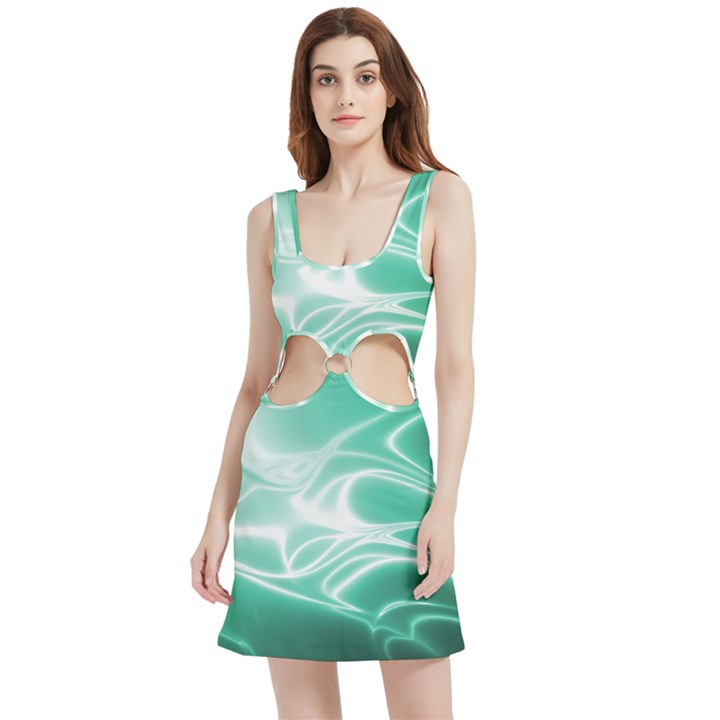 Biscay Green Glow Velvet Cutout Dress