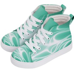 Biscay Green Glow Kids  Hi-top Skate Sneakers by SpinnyChairDesigns