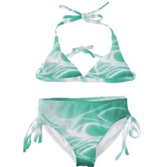 Biscay Green Glow Kids  Classic Bikini Set by SpinnyChairDesigns