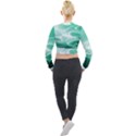 Biscay Green Glow Long Sleeve Cropped Velvet Jacket View2